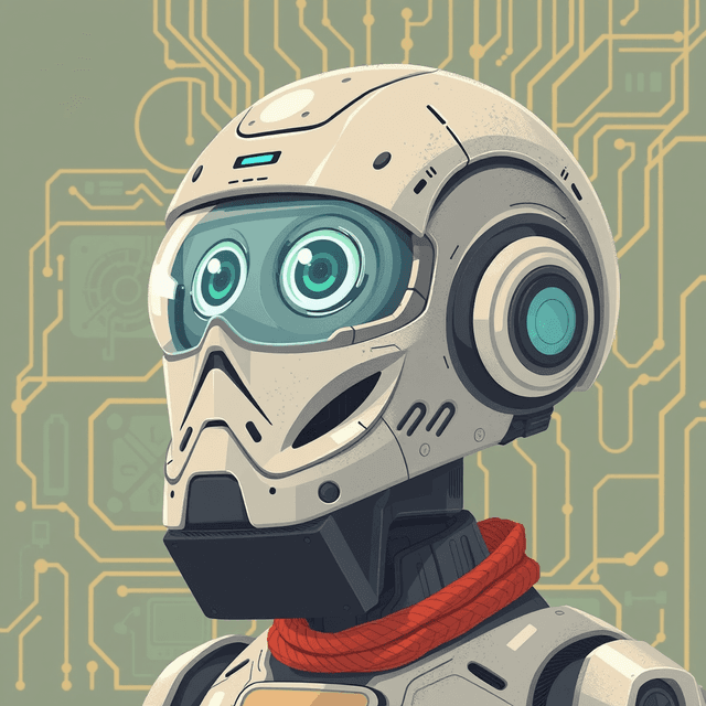 AI agent, code, computer chip, clean journalistic illustration, curious and analytical feel