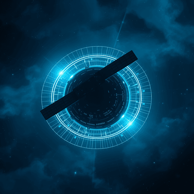 orbital data center, satellite, heat radiation, space, cool blue and teal tones, curious and analytical feel