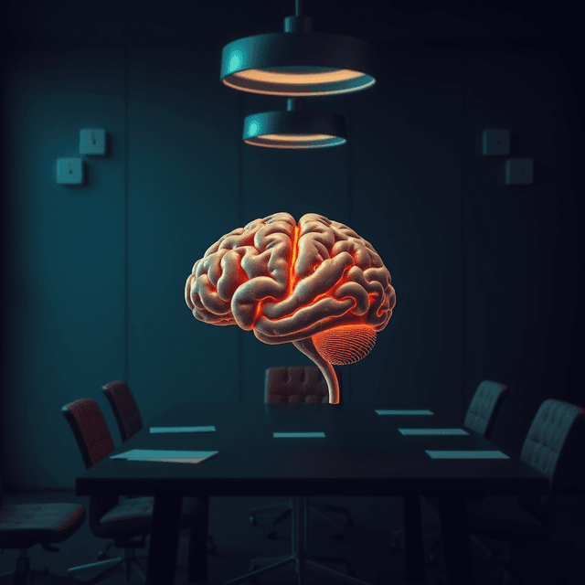 brain, document, meeting, abstract, dark moody tones