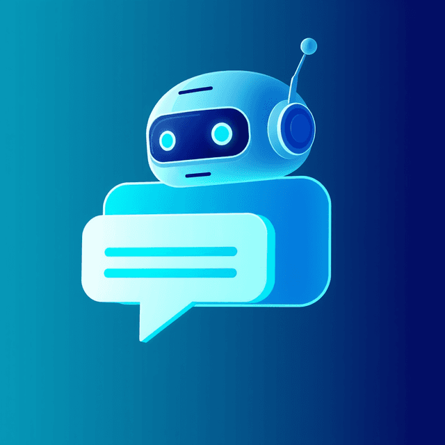 AI chatbot, therapy, speech bubble, liability icon, cool blue and teal tones