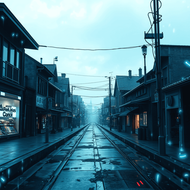 digital village, network, legal document, sharp tech-noir photography style, cool steel blues and white highlights