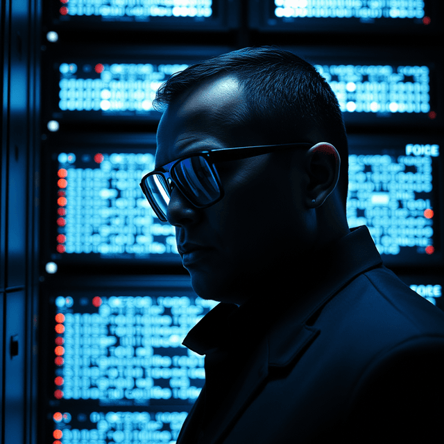 server, code, legal document, sharp tech-noir photography style, cool steel blues