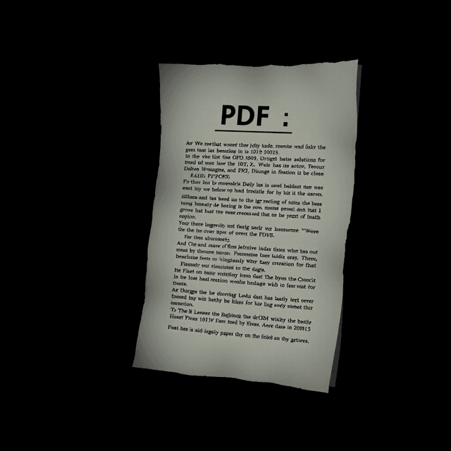 PDF document, digital paper, screen, dark moody tones, editorial illustration