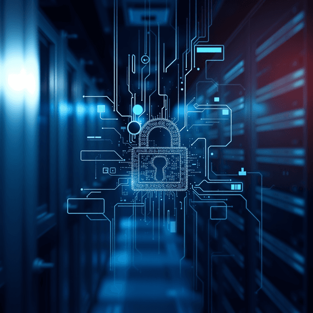 cryptographic signature, data package, server vulnerability, sharp tech-noir photography style, cool steel blues and white