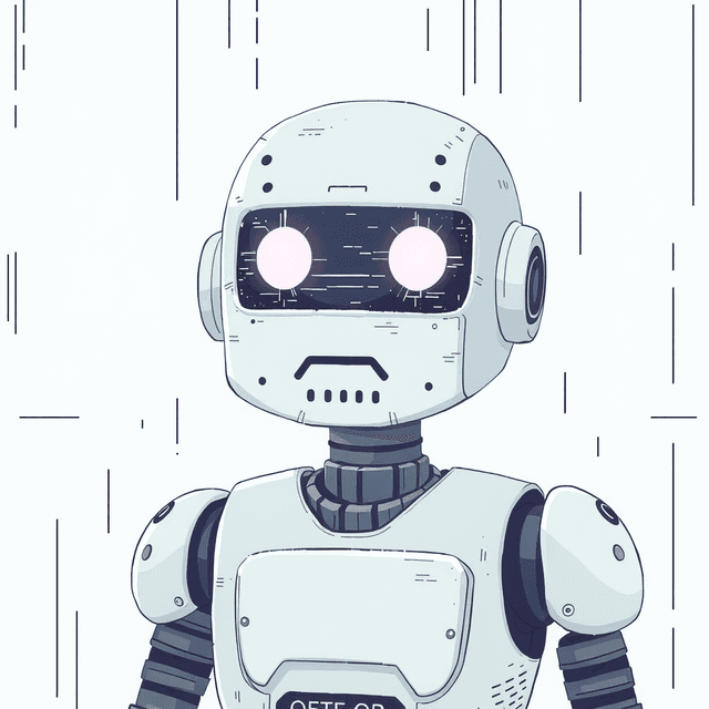 AI chatbot, document, error message, glitch, clean editorial illustration, digital decay