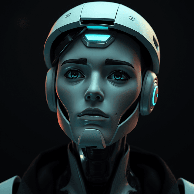 AI avatar, 3D model, founder, metaverse, dark moody tones, editorial illustration