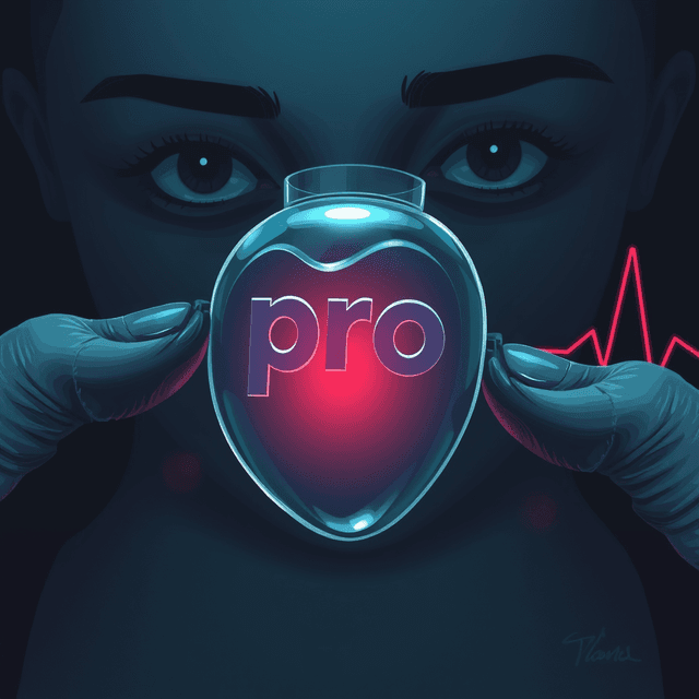 plastic object, \"pro\" suffix, rising heart rate, dilating pupils, dark moody tones, editorial illustration