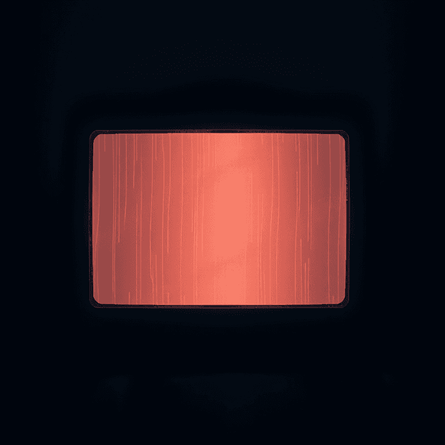 glowing rectangle, screen, fragility, dark moody tones, editorial illustration