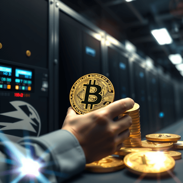 cryptocurrency exchange, digital heist, server room, cool steel blues, lens flare accents